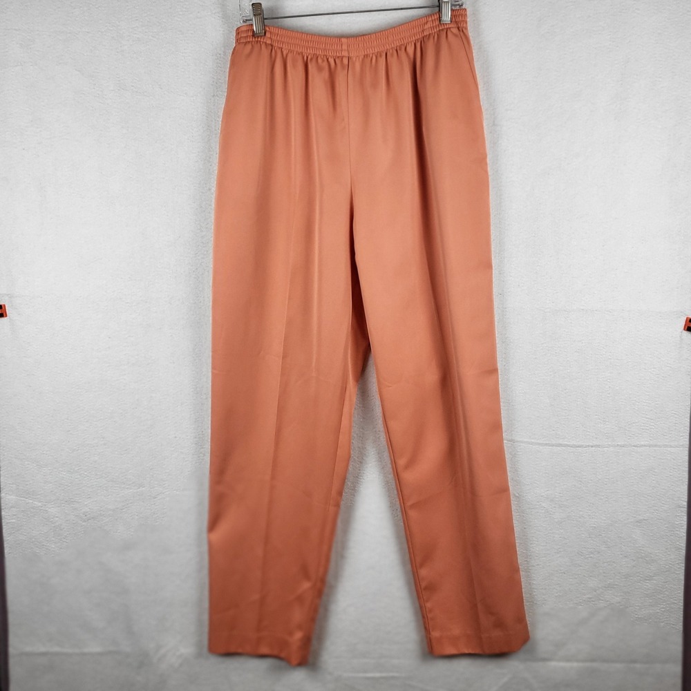 Alfred Dunner Salmon Orange Straight Leg Trousers